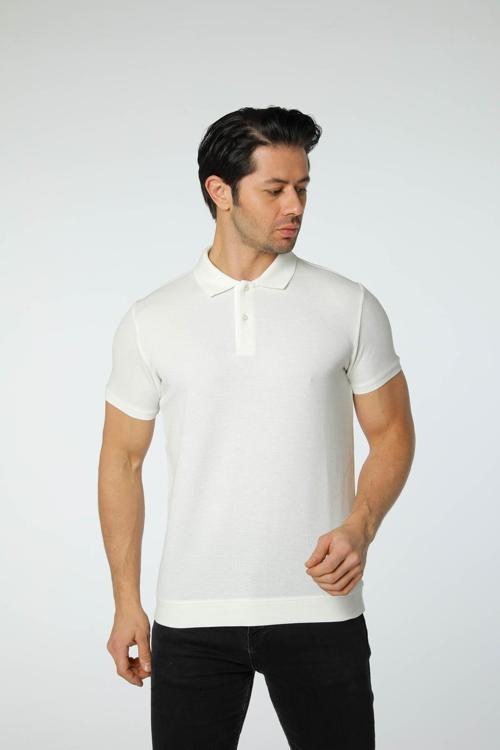 Waffle Dokulu Polo Yaka T-Shirt