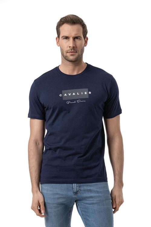 Baskılı Bisiklet Yaka T-Shirt