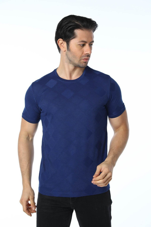 Jakarlı Bisiklet Yaka T-Shirt