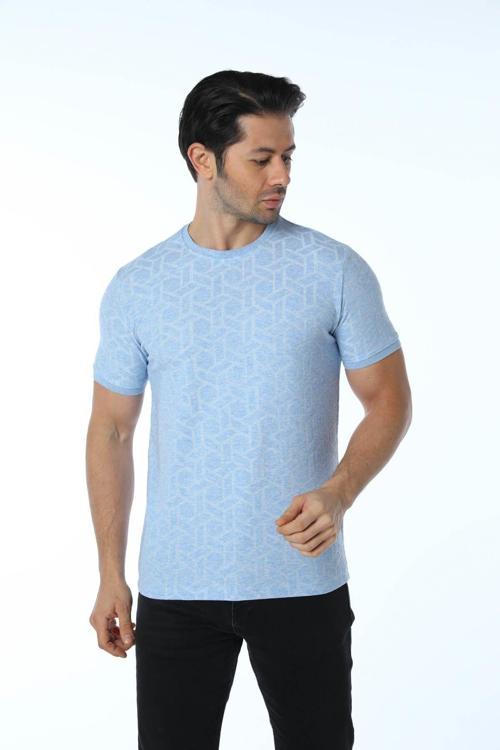 Jakarlı Bisiklet Yaka T-Shirt