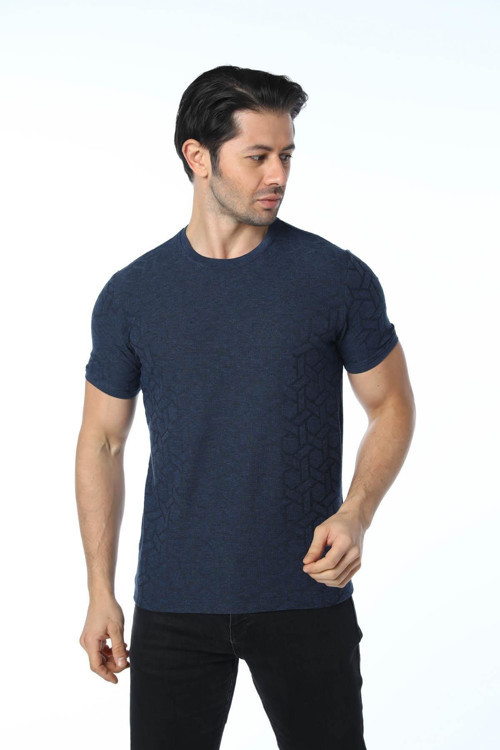 Jakarlı Bisiklet Yaka T-Shirt