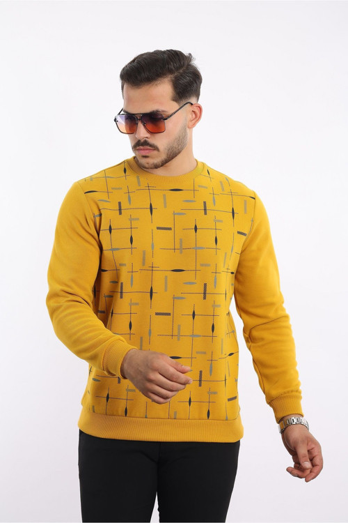 Bisiklet Yaka Sweatshirt Selanik Pamuk Regular Kesim