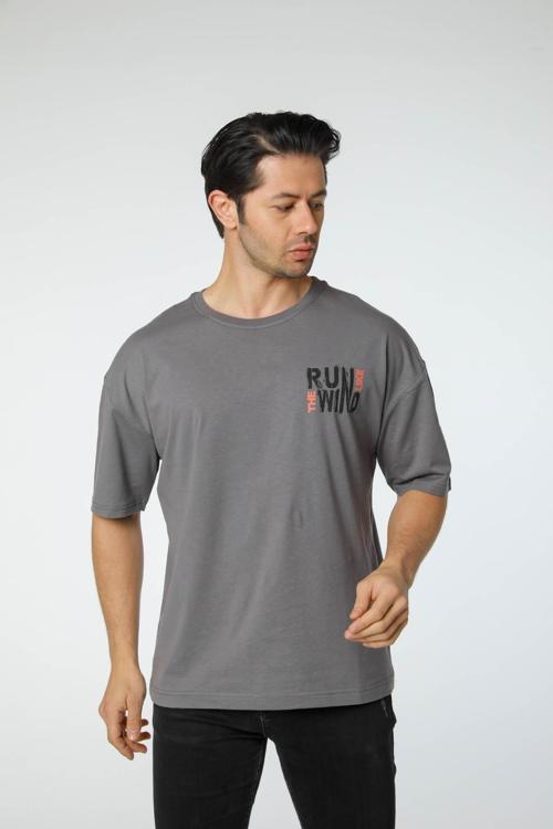 Oversize Bisiklet Yaka T-Shirt