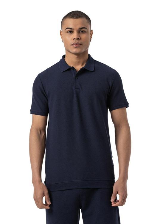 Büyük Beden Waffle Polo T-Shirt