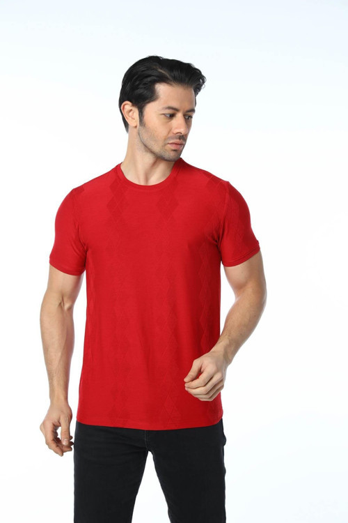 Jakarlı Bisiklet Yaka T-Shirt