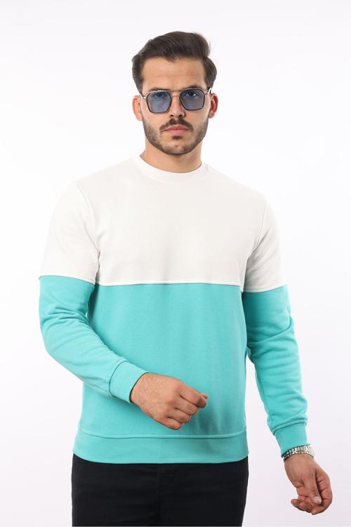 3 İplik Pamuklu Bisiklet Yaka Sweatshirt