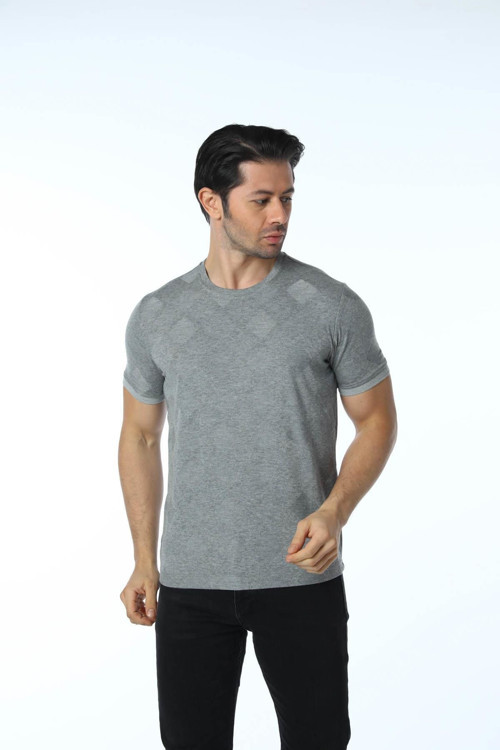 Jakarlı Bisiklet Yaka T-Shirt