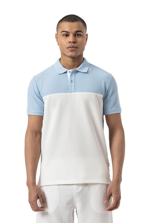 İki Parçalı Waffle Polo T-Shirt