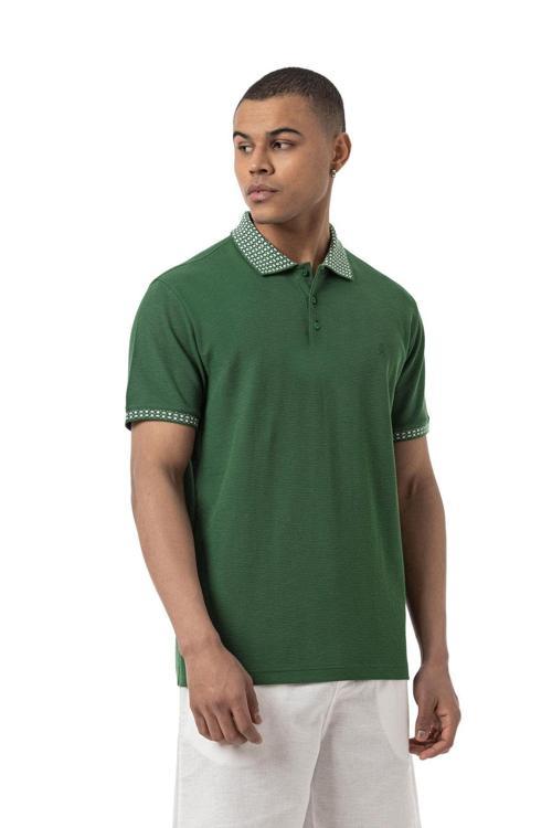Flamlı Waffle Polo Yaka T-Shirt