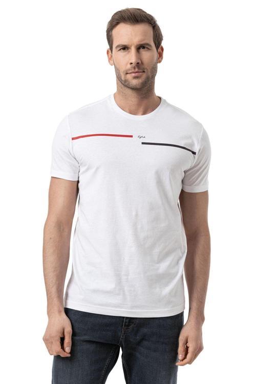 Baskılı Bisiklet Yaka T-Shirt