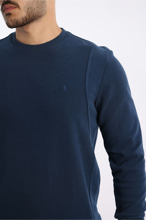 Bisiklet Yaka Sweatshirt Yumuşak Dokulu Nefes Alabilen Kumaş Selanik Dokuma