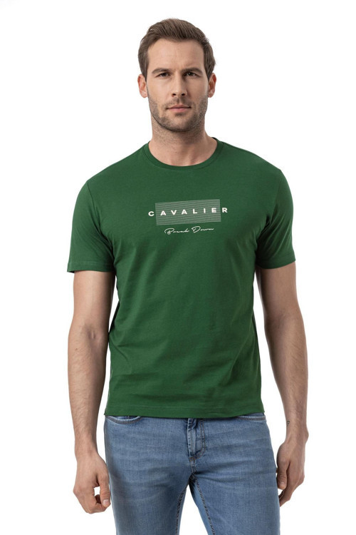 Baskılı Bisiklet Yaka T-Shirt