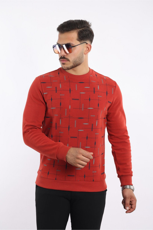 Bisiklet Yaka Sweatshirt Selanik Pamuk Regular Kesim