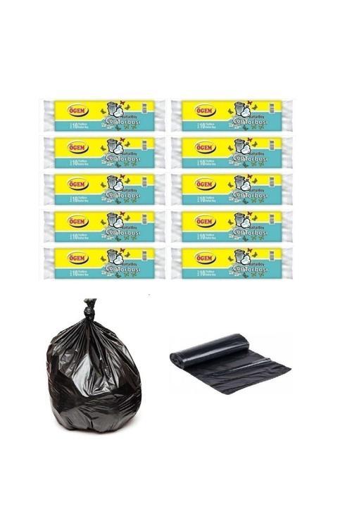 Battal Boy Çöp Poşeti 75X90 Cm 70 Lt 10'Lu Rulo 10 Paket