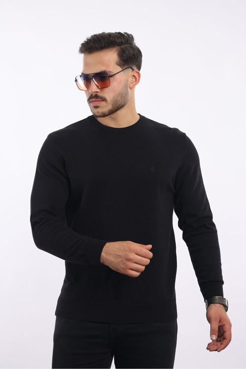 %100 Pamuk Bisiklet Yaka Standart Fit Triko Kazak