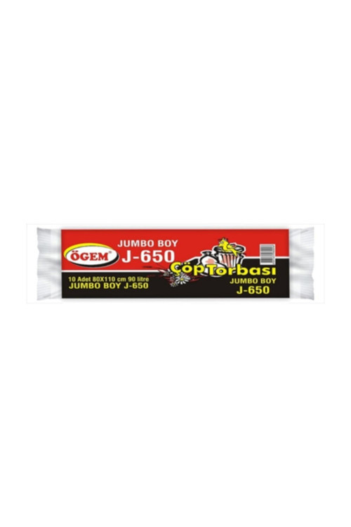 Ekstra Kalın J650 Jumbo Boy Çöp Poşeti 80*110 Cm 10 Lu 20 Paket 1 Koli (200 Adet)