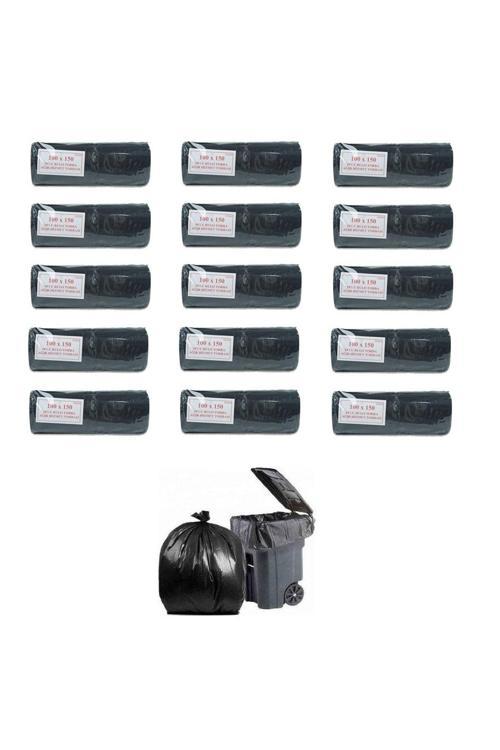 Hantal Boy Ağır Hizmet Çöp Torbası 100X150 Cm 10'Lu Rulo 15 Paket