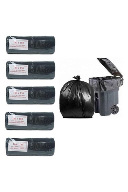 Hantal Boy Ağır Hizmet Çöp Torbası 100X150 Cm 10'Lu Rulo 5 Paket