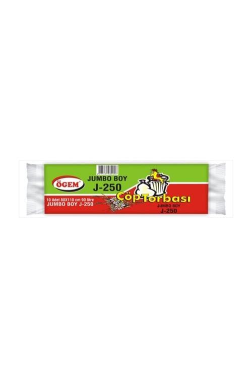 J250 Jumbo Boy Çöp Poşeti 80*110 Cm 10 Lu 50 Paket 1 Koli (500 Adet),Jumbo Boy Çöp Torbası