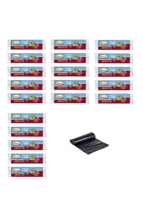 J-400 Jumbo Boy Çöp Poşeti 80X110 Cm 90 Lt 10 Lu Rulo 20 Paket
