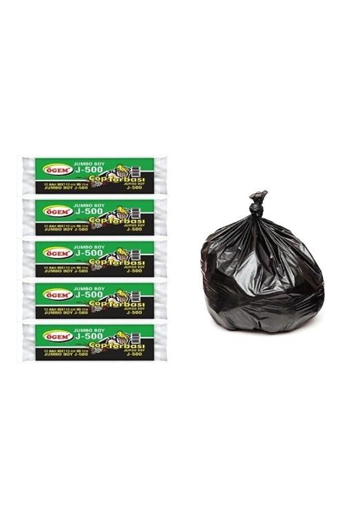 J-500 Jumbo Boy Çöp Poşeti 80X110 Cm 90 Lt 10'Lu Rulo 5 Paket