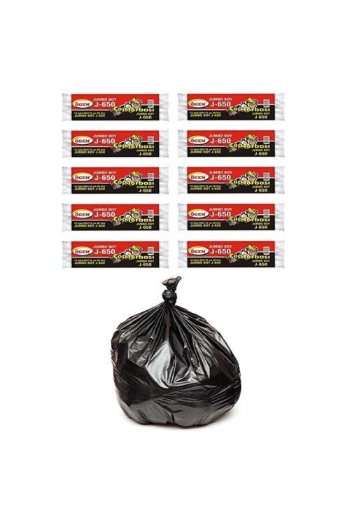 J-650 Jumbo Boy Çöp Poşeti 80X110 Cm 90 Lt 10'Lu Rulo 10 Paket