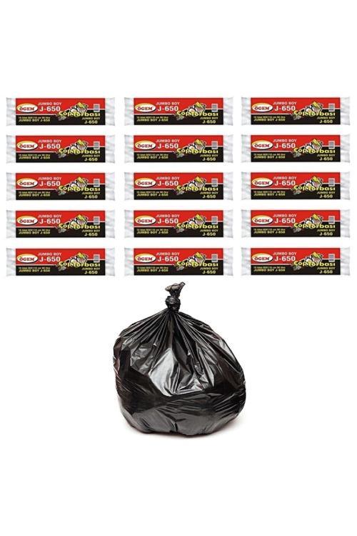 J-650 Jumbo Boy Çöp Poşeti 80X110 Cm 90 Lt 10'Lu Rulo 15 Paket
