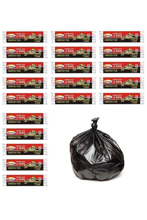 J-650 Jumbo Boy Çöp Poşeti 80X110 Cm 90 Lt 10'Lu Rulo 20 Paket