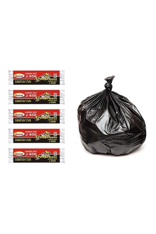 J-650 Jumbo Boy Çöp Poşeti 80X110 Cm 90 Lt 10'Lu Rulo 5 Paket