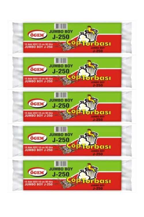 Jumbo Çöp Torbası Çöp Poşeti 80X110 Mavi 5 Rulo 50 Adet
