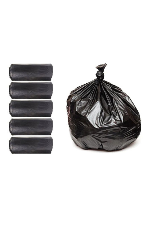 J-350 Jumbo Boy Çöp Poşeti 80X110 Cm 90 Lt 10'Lu Rulo 5 Paket (Siyah)
