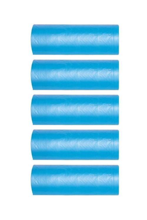 Mavi Orta Boy Çöp Poşeti 55*60 Cm 20 Li Rulo 5 Paket (100 Adet)