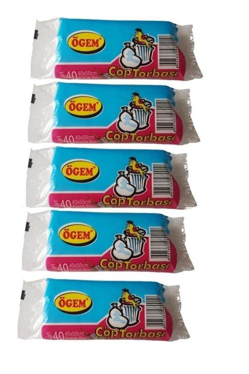 Küçük Boy Çöp Poşeti 40X50 Cm 10 Lt 40 Lı Rulo 5 Paket
