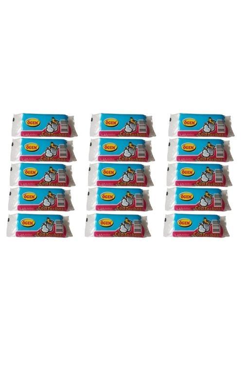Küçük Boy Çöp Poşeti 40X50 Cm 10 Lt 40'Lı Rulo 15 Paket