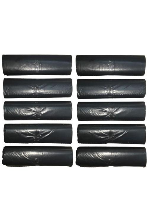 Siyah Battal Boy Çöp Poşeti 75*90 Cm 10 Lu Rulo 10 Paket (100 Adet)