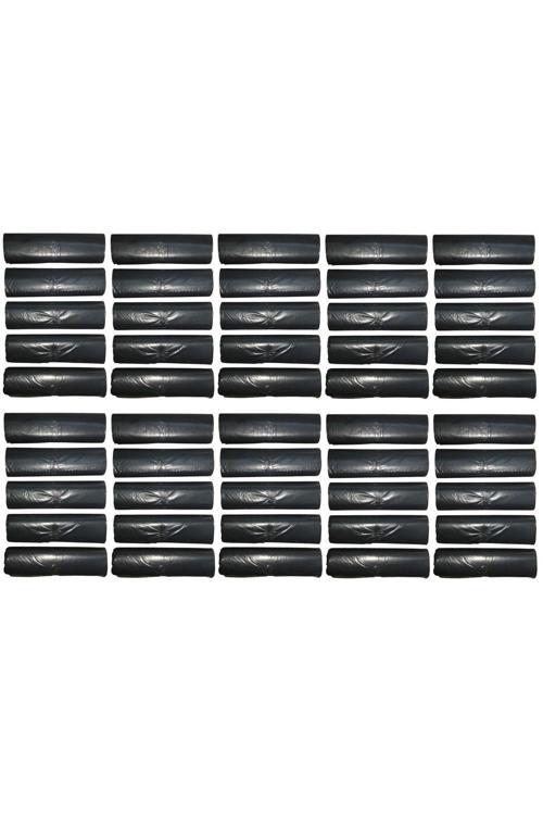 Siyah Büyük Boy Çöp Poşeti 65*80 Cm 10 Lu Rulo 50 Paket