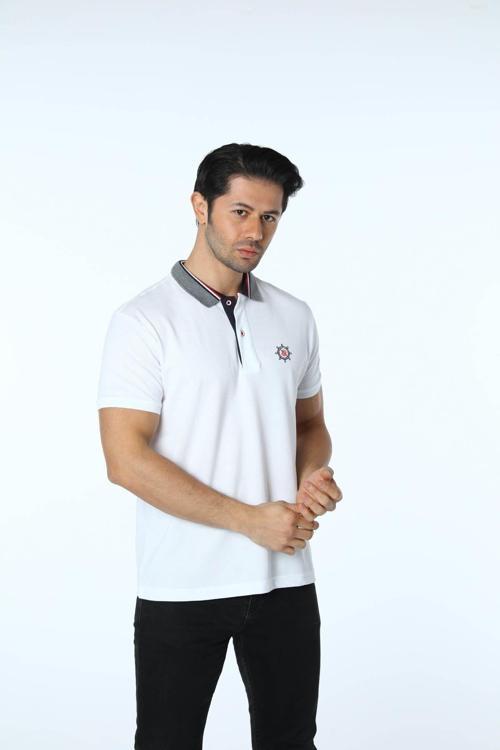 Büyük Beden Yaka Detaylı Polo Yaka T-Shirt