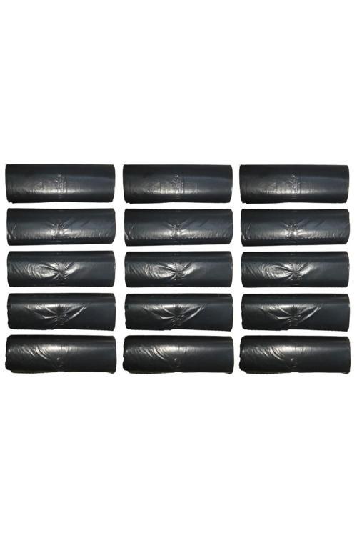Siyah Orta Boy Çöp Poşeti 55X60 Cm 20'Li Rulo 15 Paket 300 Adet