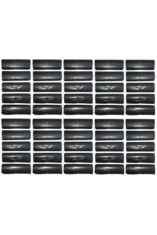 Siyah Orta Boy Çöp Poşeti 55X60Cm 20Li Rulo 50 Paket 1000 Adet