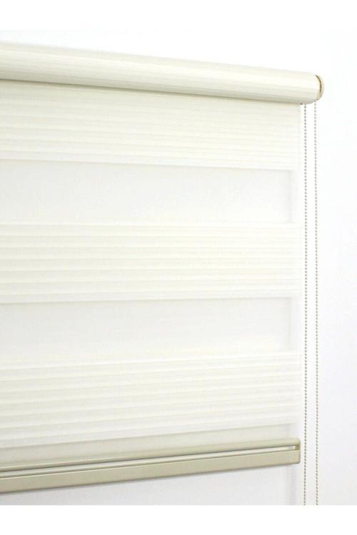 Geniş Pilise Krem Zebra Perde 130x260