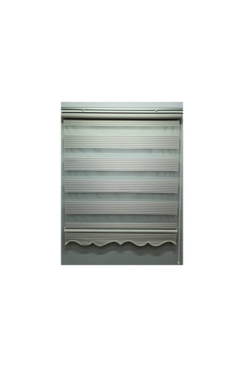 Geniş Pilise Gri Zebra Perde