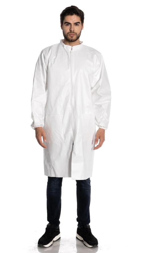LO-530-Beyaz-XL Lami̇neli̇ Laboratuvar Önlüğü