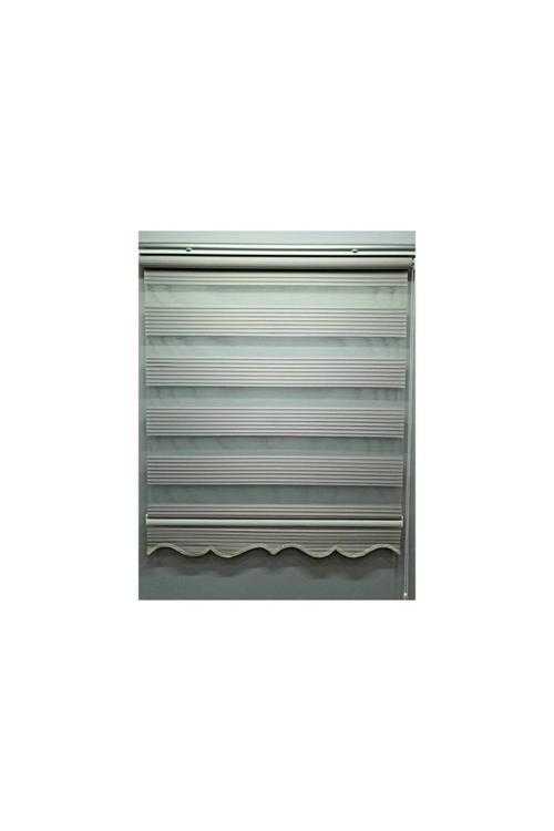 Geniş Pilise Gri Zebra Perde