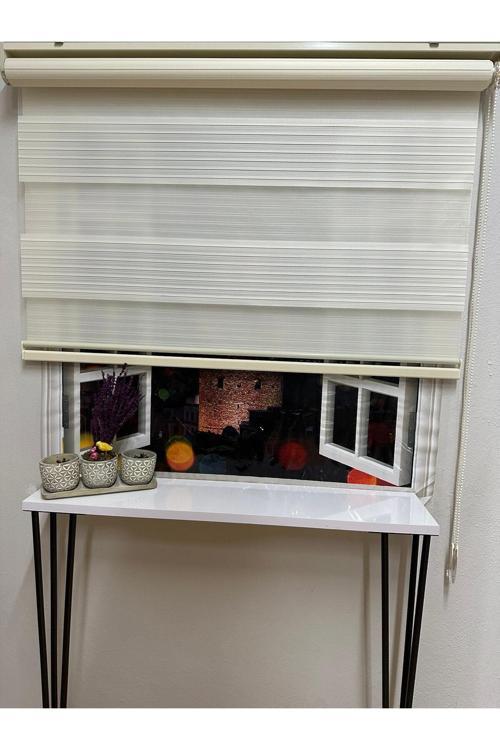 Geniş Plise Krem Zebra Perde