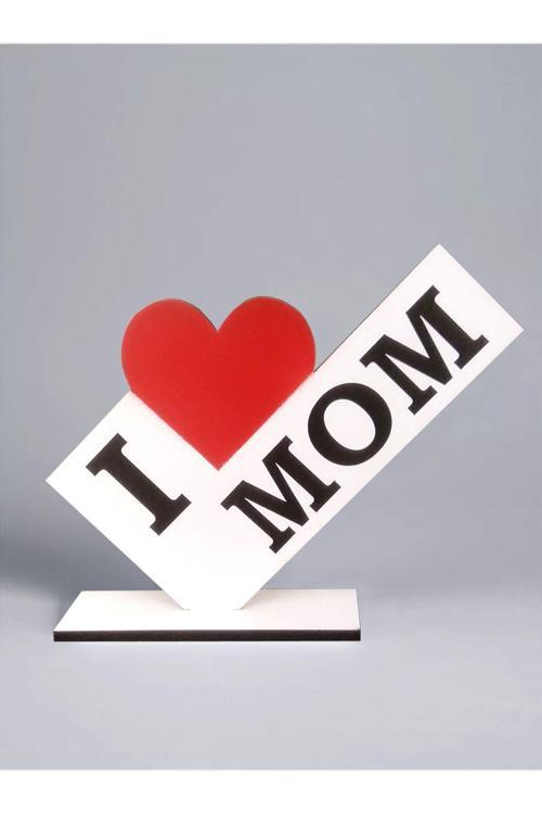 Annemi Seviyorum Ahşap Masa Hediyeleri Süslemeleri