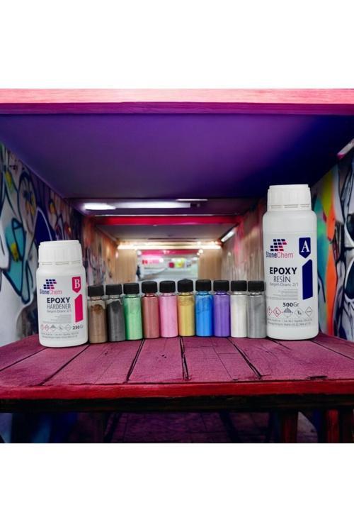 Ultra Şeffaf Epoksi Reçine 750 Gr + Pigment Seti 10X20 Ml