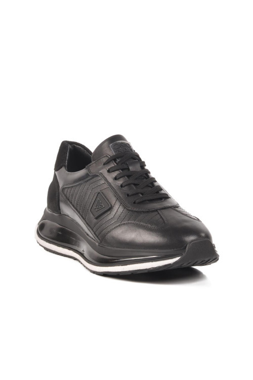 Siyah Hakiki Deri Erkek Sneaker Erroo 2614 M