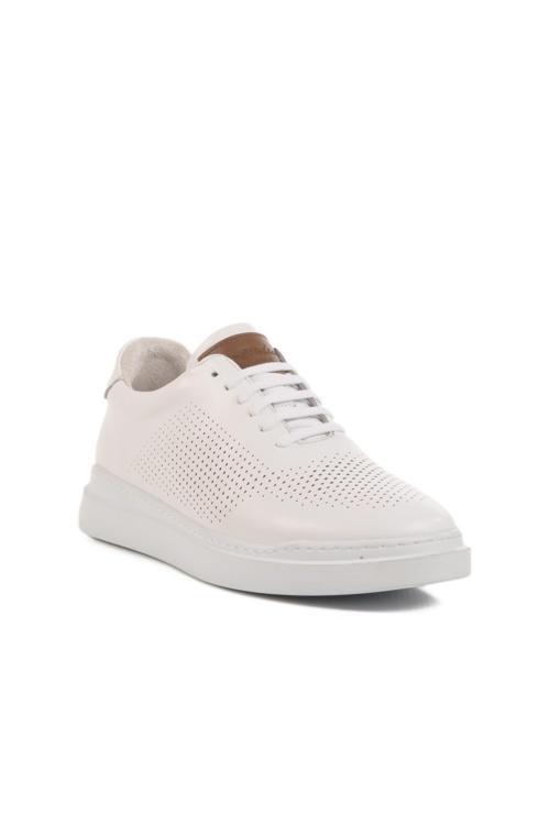 Premium 411 M Beyaz Hakiki Deri Erkek Sneaker