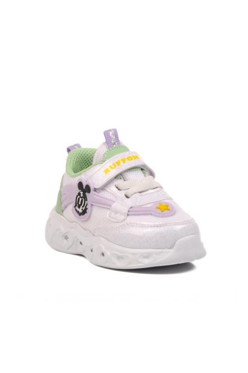 Ruffon Beyaz-Su Yeşili Tekstil Çocuk Spor Ayakkabı 2520 B