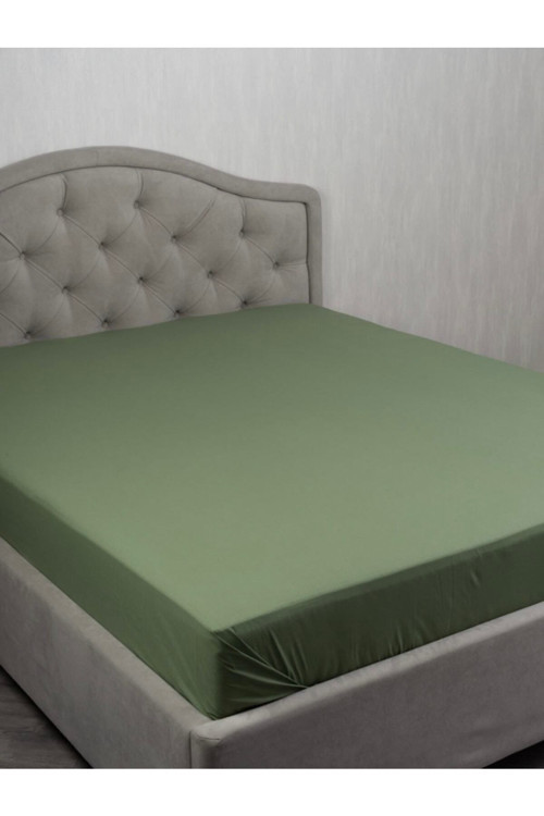 Çift Kişilik Düz Lastiksiz Çarşaf (240X260 Cm) - Haki